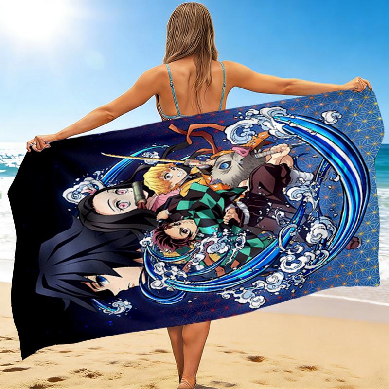 1Pc Fantasy Heroes Unite Beach Towel, Quick Dry, Multi-Use for Beach Pool Gym Yoga Home Travel, Christmas, Halloween, Xmas Gift S929163