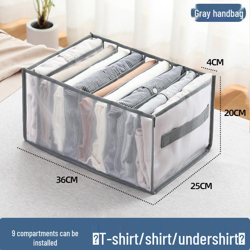 Mesh Underwear and Sock Storage Box with Dividers and Handle for Drawers and Wardrobes