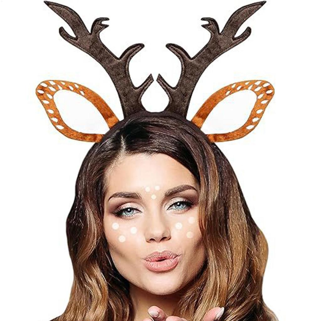 Deer Antlers Headband Christmas Cosplay Headwear Cute Dress Up Hairband Cosplay Costumes and Accessories for Social Gatherings