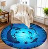 3D Underwater World Round Area Rug – Shark & Fish Illusion Floor Mat – Non-Slip Ocean Carpet for Kids' Room, Living Room Decor