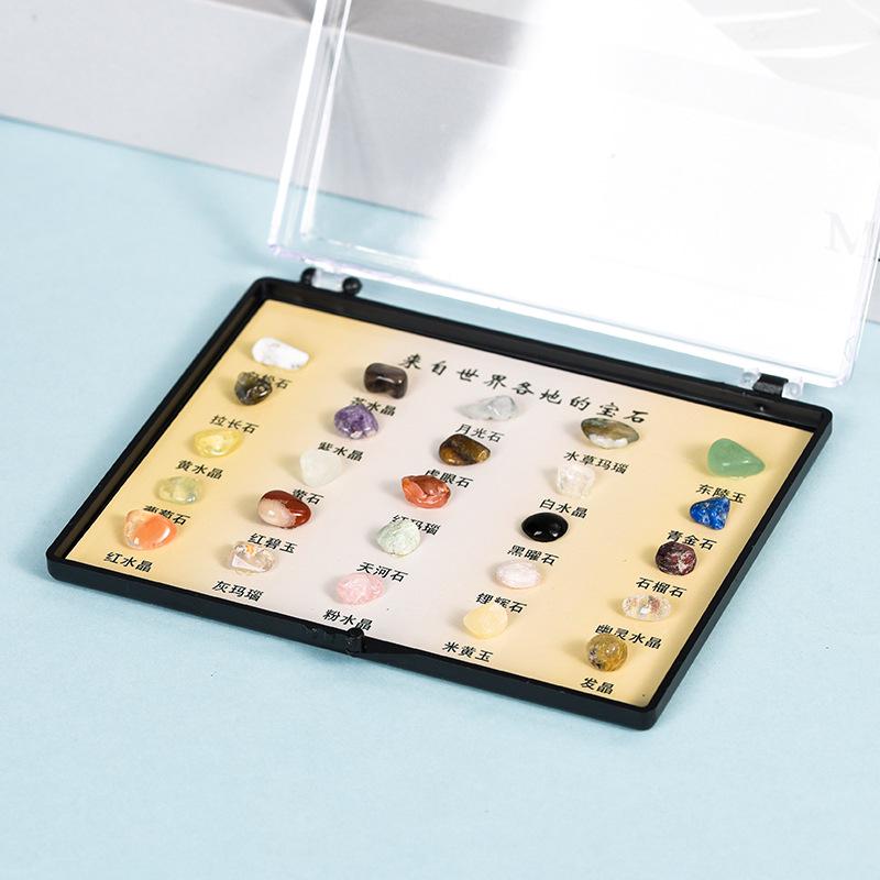 Mini-Kristall-Edelsteinsammlung: 16/25 Typen für die geologische Bildung (Amethyst enthalten)