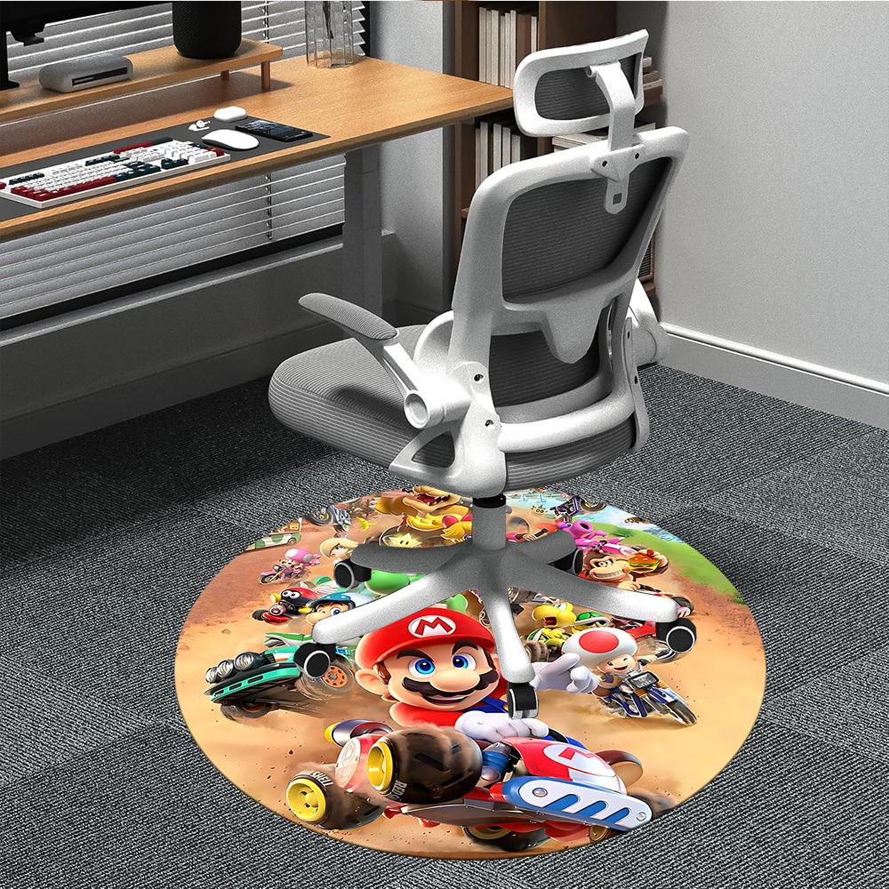 

1pc Mario Kart Office Round Area Rug, Under Office Chairs Bedroom Living Room Home Decor, Room Deco, Available in Various Sizes198 80cm by 80cm