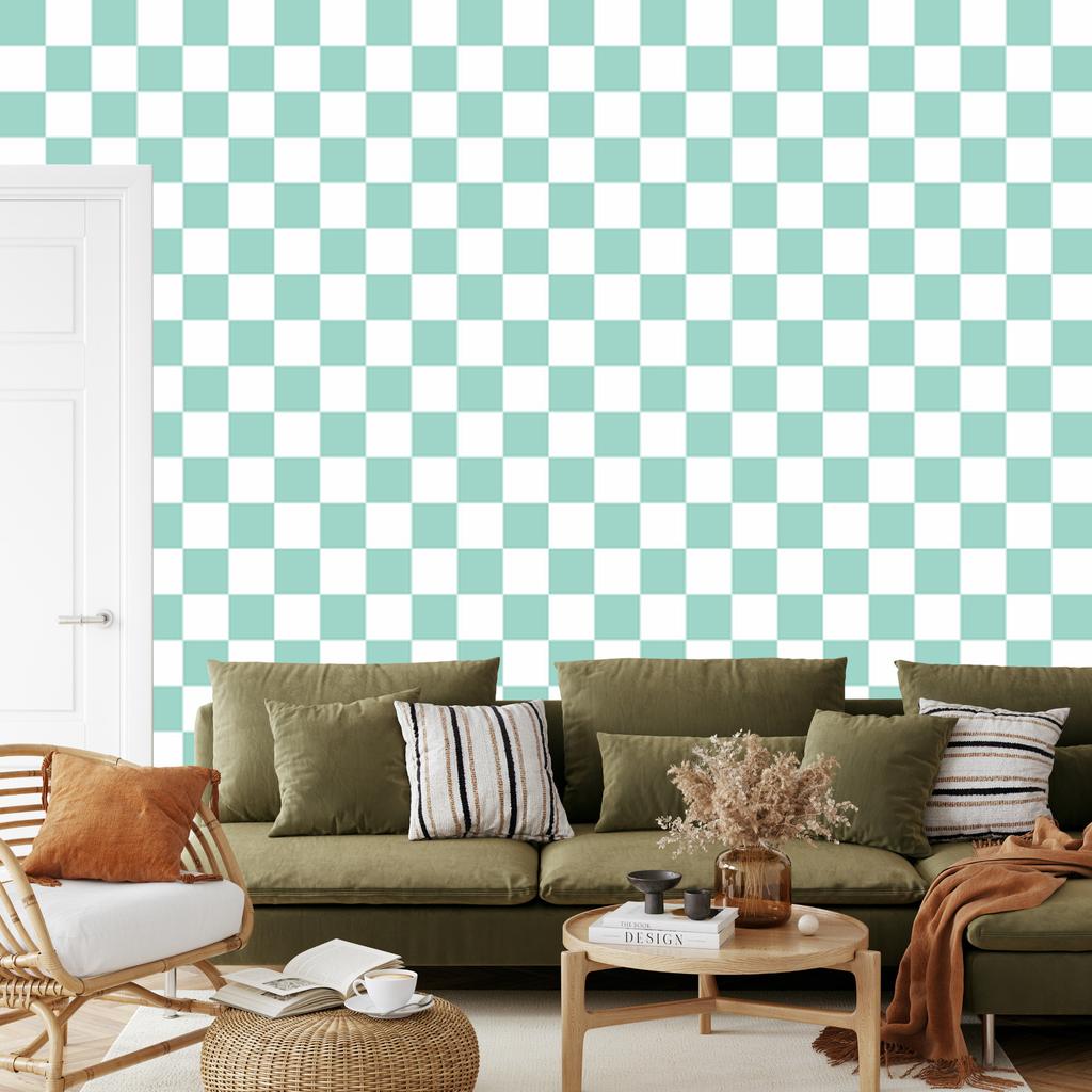 White Checkerboard Wallpaper for Living Room and Bedroom 50x1000