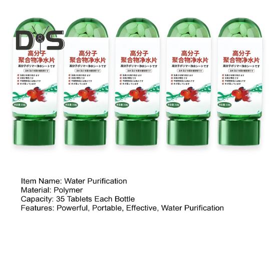 1/2/5Pcs Powerful Aquarium Water Purification Tablets Portable Aqua Water Purifying Tablets for Fish Tank Water Turbidity Removal