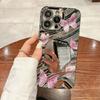 Cute Butterfly Makeup Mirror Wavy Phone Case For iPhone 16 15 14 13 12 11 Pro Max XS X XR 8 7 SE Plating Shockproof Bumper Cover