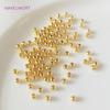 2mm-6mm Placcato Oro Vero 14k/18k Perline Distanziatrici Rotonde Accessori Materiali per la Creazione di Gioielli Fai da Te Componenti per la Creazione di Gioielli con Perline