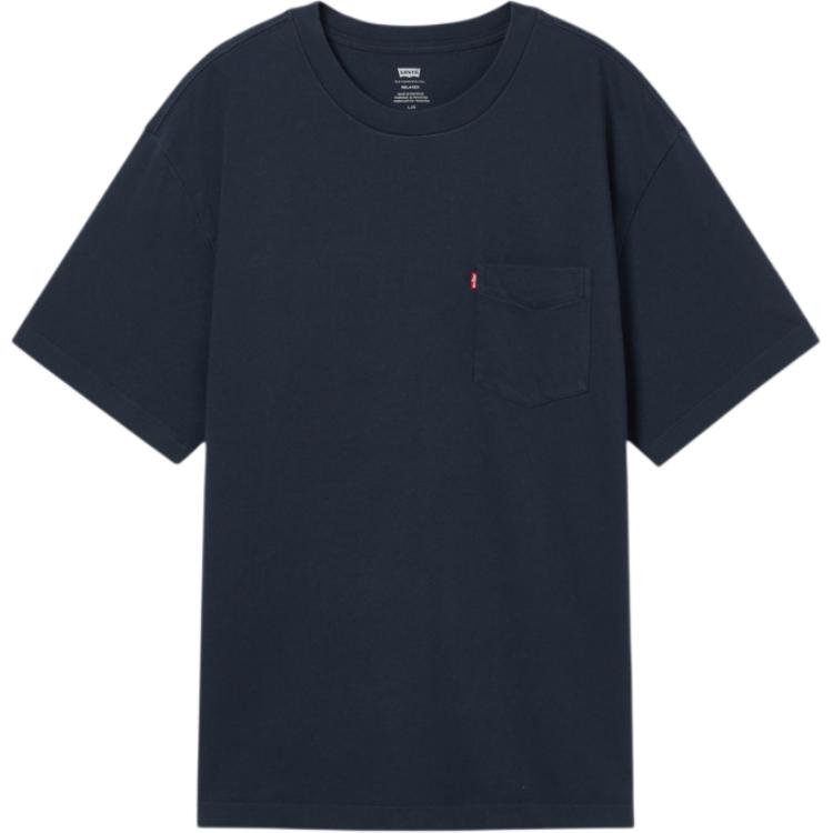 Levis Simple Solid Comfortable Casual Knit Crew Neck Short Sleeve T-Shirt Men Tops A8605-0006