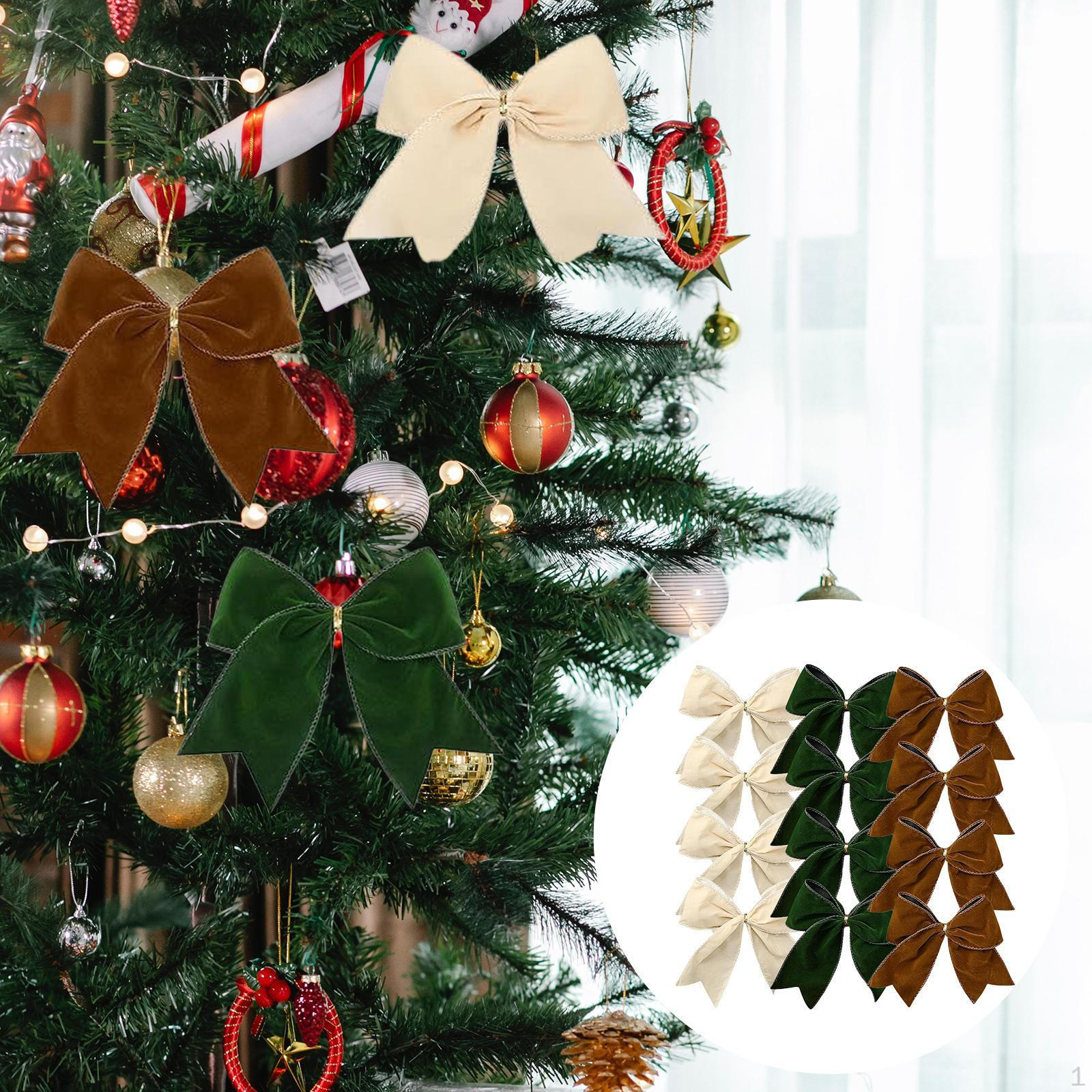 

12Pcs Christmas Bows for Tree Xmas Decor Decorative Elegant Novelty Creative Decoration Ornaments