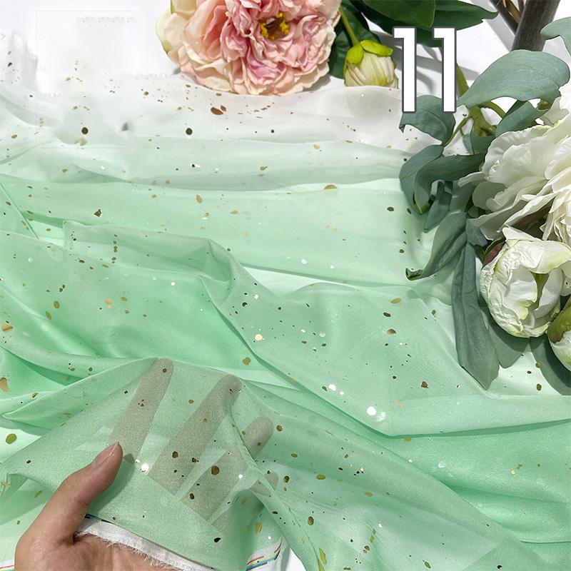 1/3/5M Rainbow Gradient Color Chiffon Fabric 30D Gradient Tulle Fabric For Diy Ancient Style Hanfu Wedding Dress Stage Garment