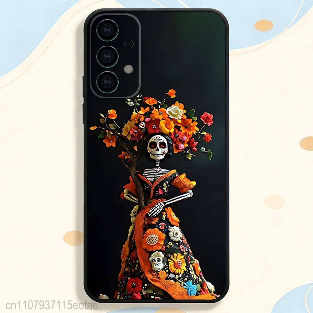 Day of the Dead Mexican C-Catrina Skull Case for Samsung S26 S24 S22 S25 Ultra S9 S20 FE S23 Plus S10 S21 Shockproof Funda Cover