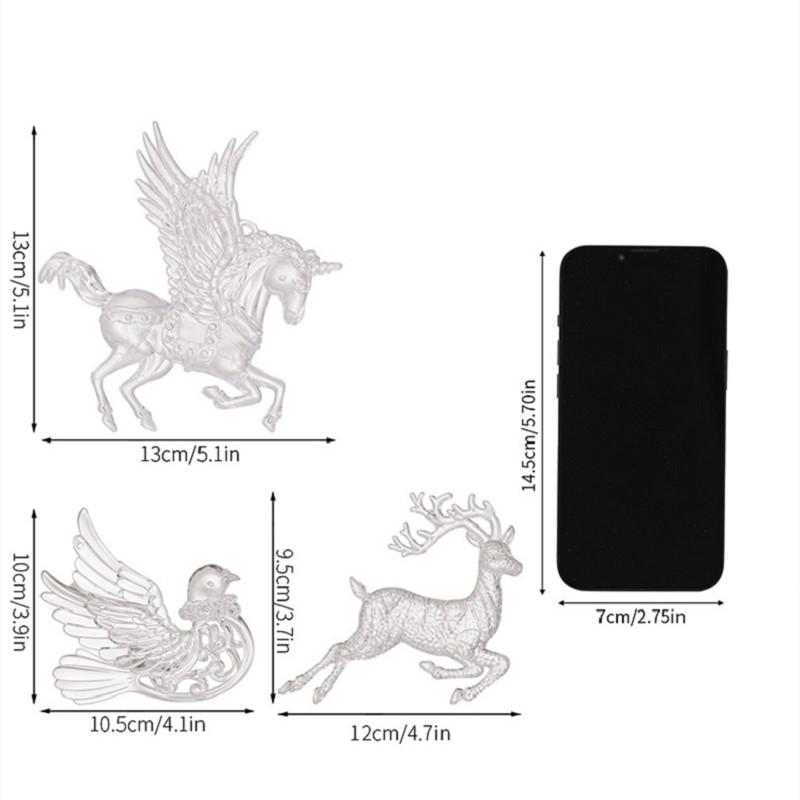 Acrylic Acrylic Snowflake Icicle Ornaments White Lifelike Drop Pendants Crystal Christmas Deer Pendant Xmas Tree New Year 2025