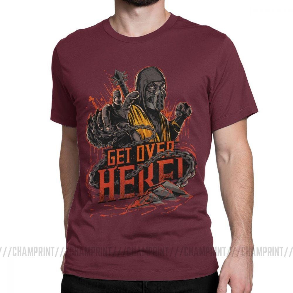 Scorpion Get Over Here Mortal Kombat 11 T Shirts Print Popular Fighting Game T Shirt
