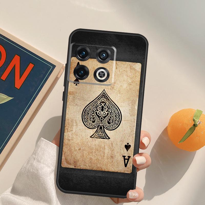 Ace of Spades Poker Case For OnePlus 12R 13R 13T 10R 15 13 12 11 10T 8T Nord CE 4 3 2 Lite N20 N30 Nord 5 Cover