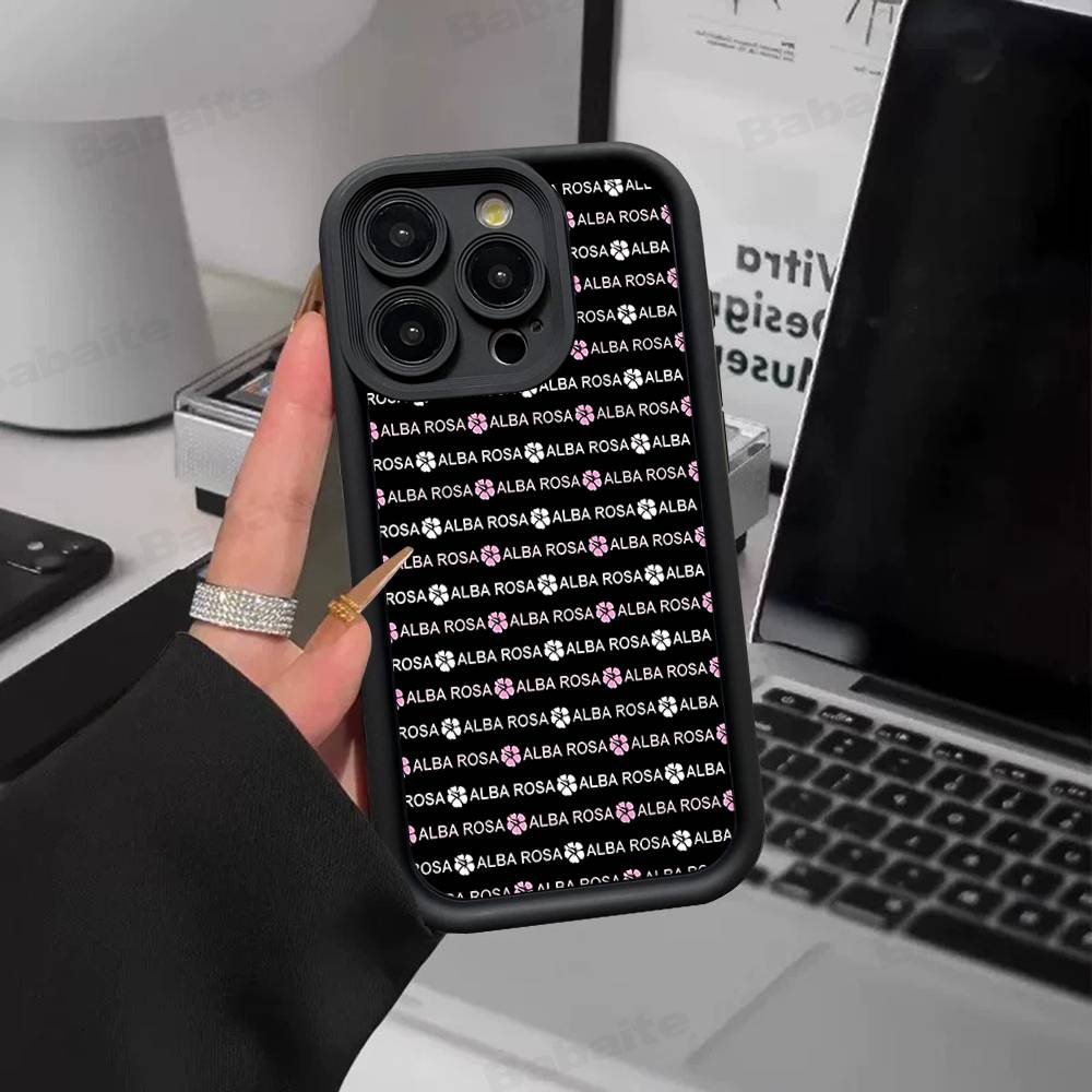 Fashion A-ALBA R-ROSA Silicone Phone Case For IPhone 17 Pro Max 16 15 14 13 12 11 Plus 17 Air