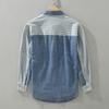 Nouvelles Chemises en Denim Tendance pour Hommes Printemps/Automne Streetwear Chemise en Jean à Manches Longues Coupe Slim Décontractée Hauts pour Hommes Chemise à Coutures Rayées Surchemise Jeune