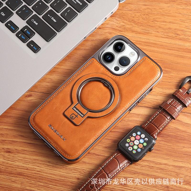 Magnetic Stand Phone Case IPhone 17 18 Pro Max Premium Leather Business Shockproof Cover Men