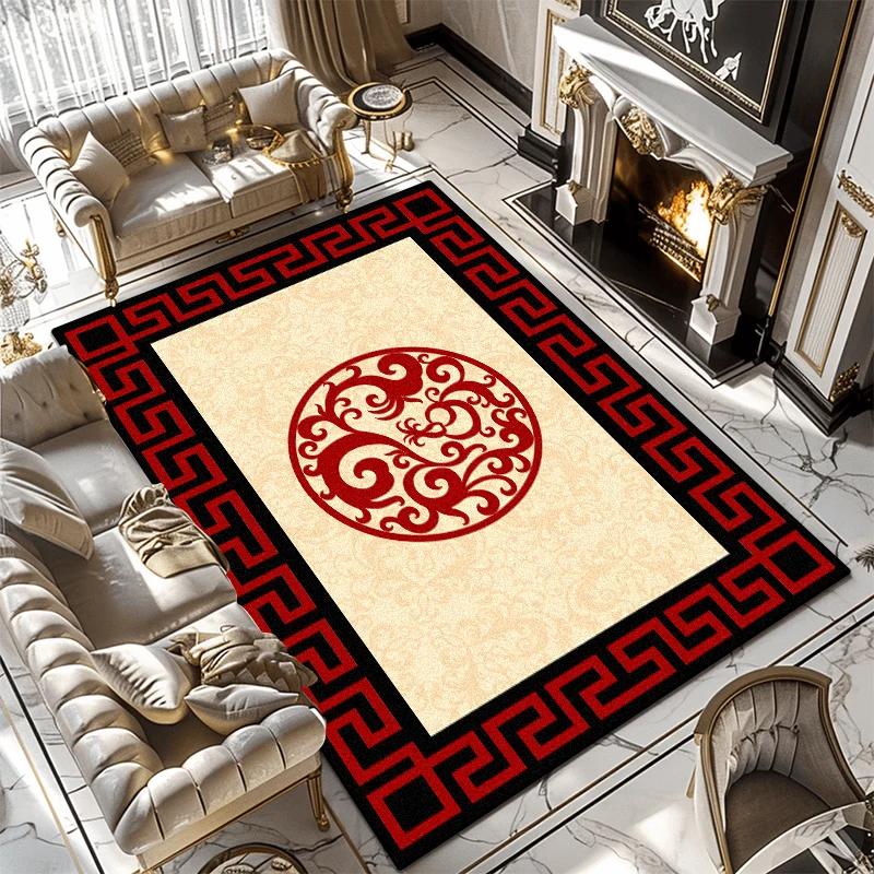 Modern Simple Household Mat Soft Luxury Carpets for Living Room Non-slip Bedroom Luxury Decoration Tapetes Black 160x230cm Rug