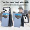 For iPhone 17 Pro Magnetic Case Carbon Fiber Texture Back Cover with Detachable Card Holder