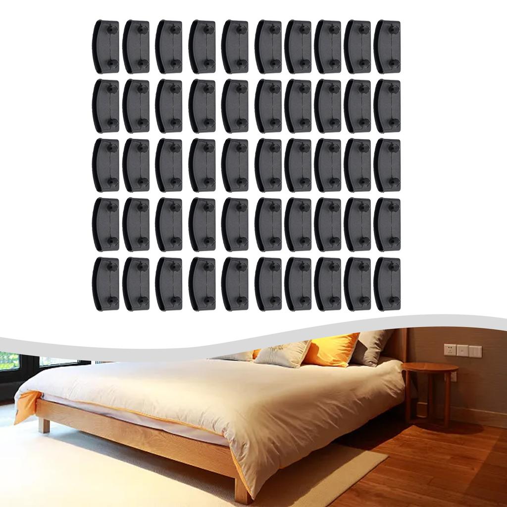 50pcs Replacement Wooden Bed Slat Plastic Middle Or End  Holders 55mm Wooden Bed Slat Plastic Mid-caps Or End-cap Brackets