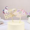 Happy Birthday Unicorn Acrylic Cake Topper Decoration Kids Girls Unicorn Theme Birthday Party Decor Supplies Baby Shower
