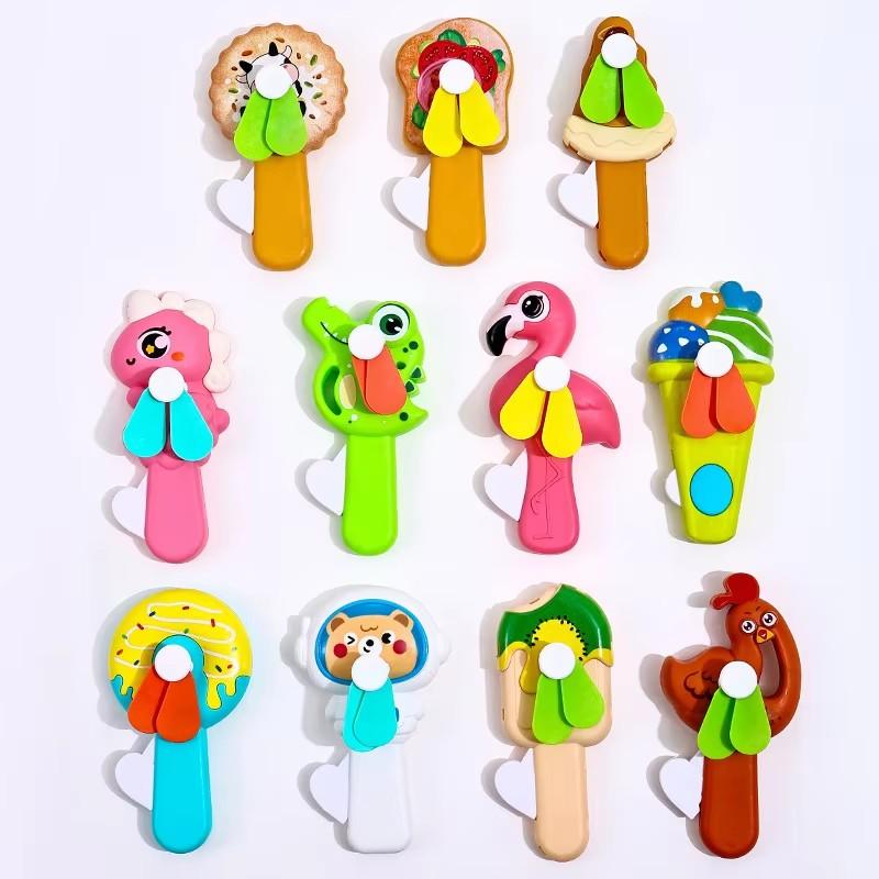 Leuke Stille Geen Batterij Zomerse Koeling Handdruk Ventilator Schattige Cartoon Draagbare Mini Handheld Buiten Kamperen Dagelijks Gebruik Cadeau voor Volwassenen pink