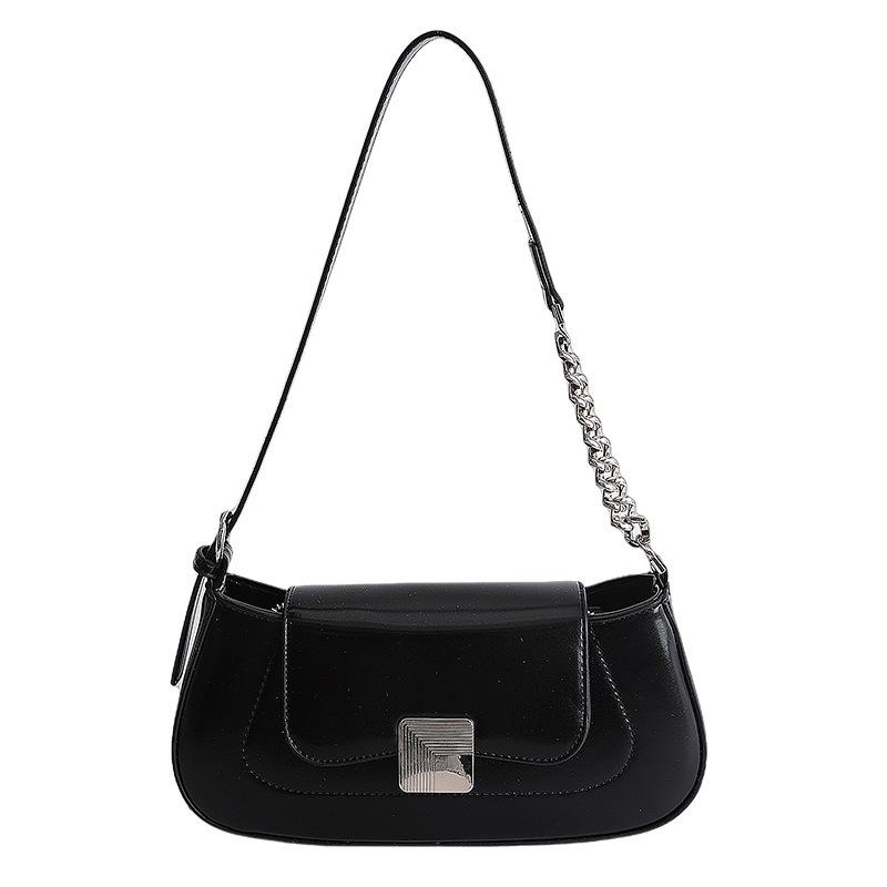 

Newest Model Small Square Bag Korean Underarm Bag Vintage Brown Flap Baguette Bag For Lady Grunge Style Daily Shopping Purse чёрный
