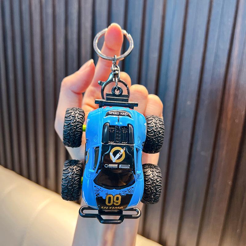 Mini Pull-Back Cartoon Car Keychain Pendant - Trendy Cool Toy Ornament & Claw Machine Gift