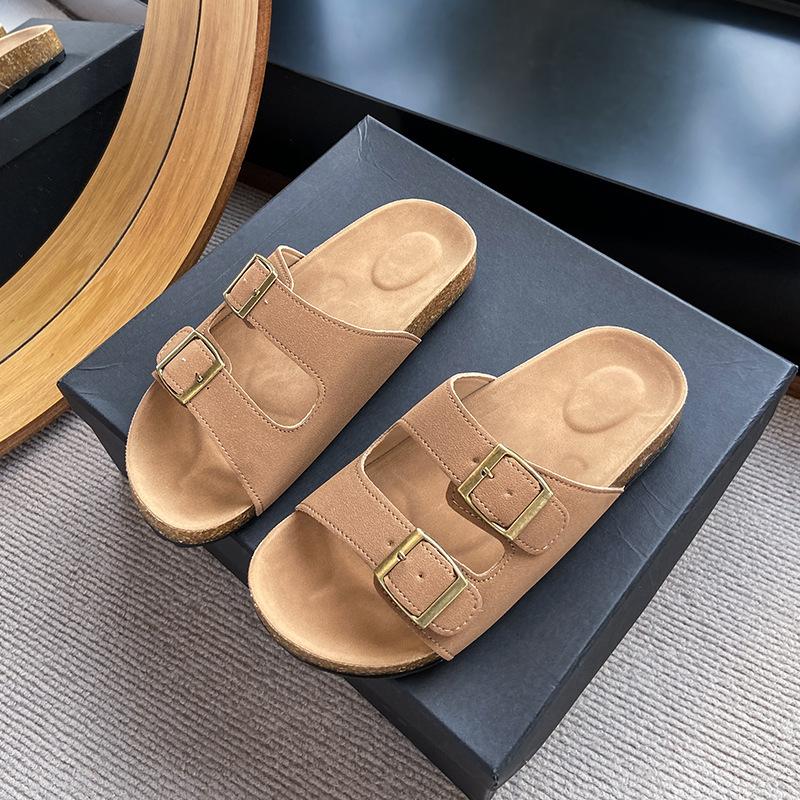 

Fashion Korea Summer Retro Chunky Platform Sandals Adjustable Buckle Strap Comfortable Beach Slides Versatile Outdoor Casual Flip Flops 36