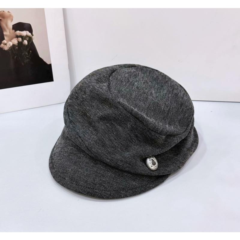 25 Early autumn new pleated silver beret female literary painter hat showing face small beret tide