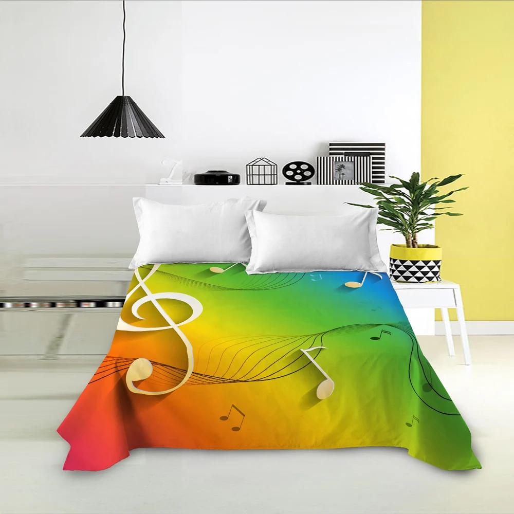 

Comforter Musical Note Print Flat Colorful Music Theme Bedding Linens Queen King Double Twin Single Polyester Bed Sheet Comforter (quilt)-EU Single(135*200cm)3pcs