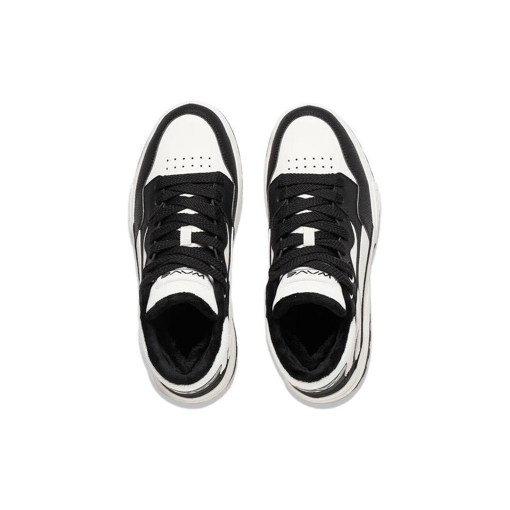 Li Ning MID FLEECE Comfortable Abrasion Resistant Mid top Skateboard Shoes Men's Black AGCT225-2