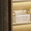 Desk Storage ABS Small Organizer Bin PET Multipurpose Fridge Organizer Bin Stackable Luxurious Cabinet Storage Bin Bathroom