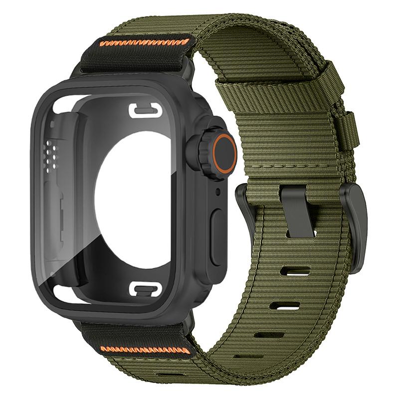 Waterpoor Protector Case+Nylon Band For Apple Watch 11 10 9 8 7 6 SE3 5 4 For Iwatch 46mm 42mm 45 44 41 40mm Scratch Resistant