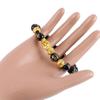 Pixiu Attract Wealth Feng Shui Women Good Luck Bangle Bracelets Wristband Obsidian Stone Beads