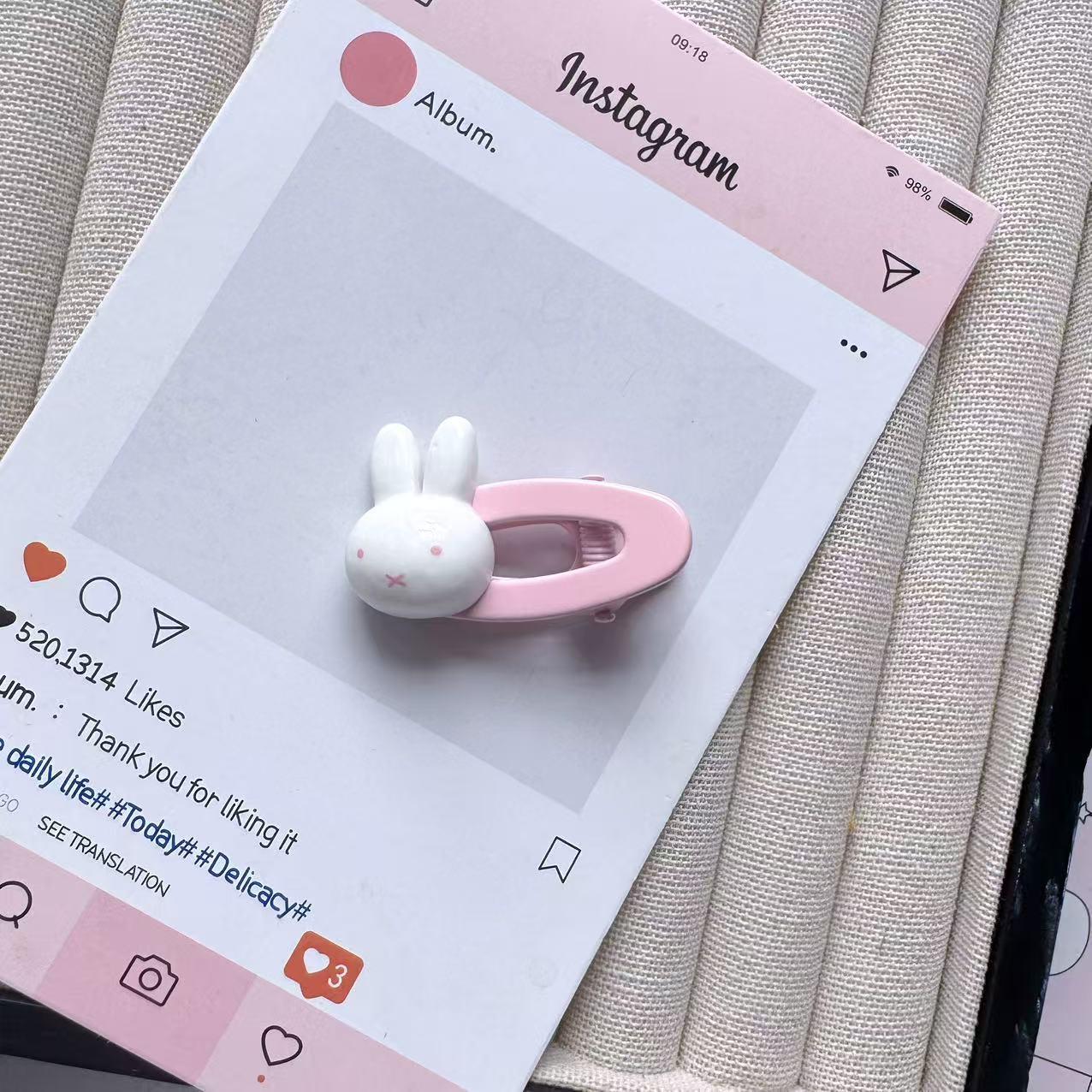 

Милый овальный зажим для волос Миффи - Милый мультяшный аксессуар для боковой челки