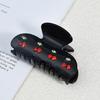 Yousheng Hair Claw Sparkling Rhinestones Inlaid Cherry Decorative Pattern Back Head Hair Clip Large Wide Tooth Design Hair Clip Versatile Hair