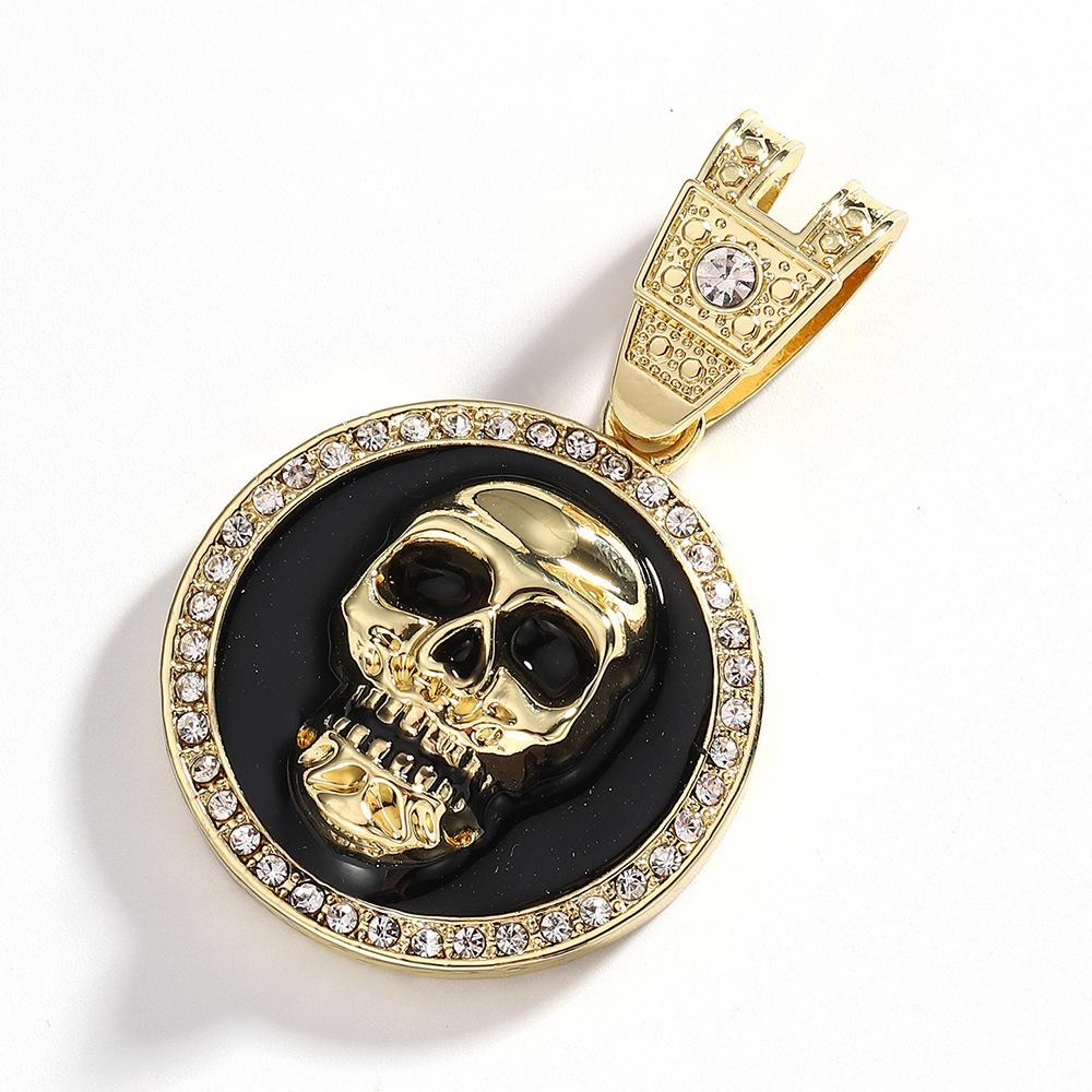 Drip Alloy Skull Pendant Domineering Cool Personality Trend Hip Hop Necklace Men'S Jewelry