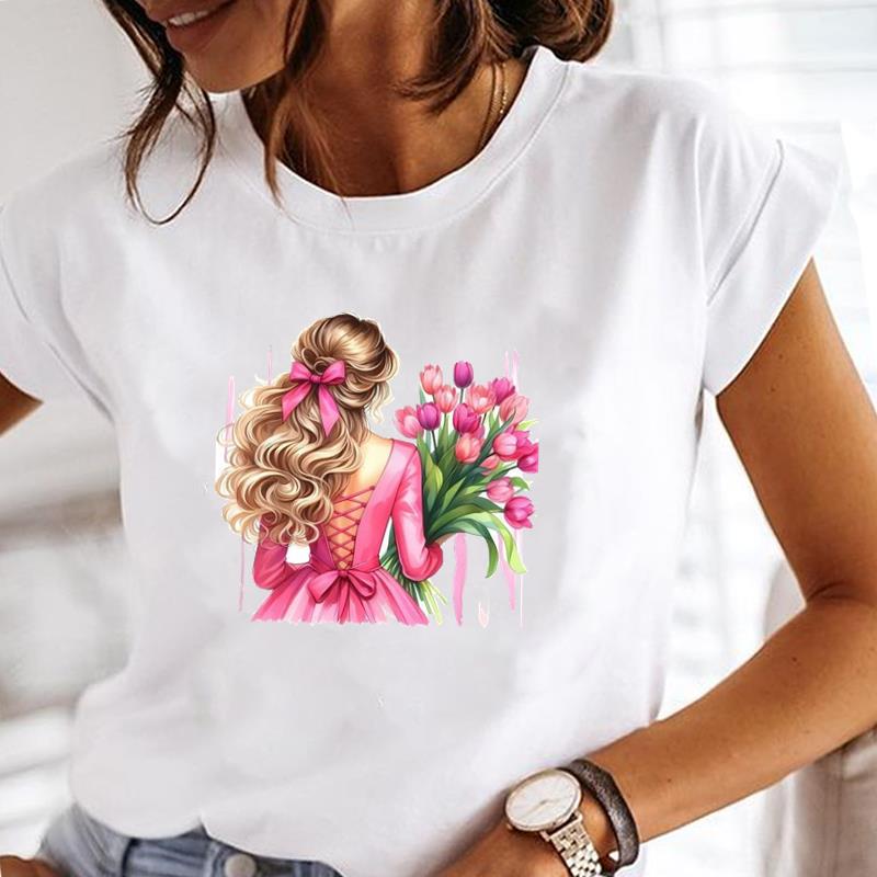 (Asian Size) butterfly cute Casual Clothing Printed Female Top T Shirt o-neck Short Sleeve T-shirts Lady Fashion Women Graphic Tee