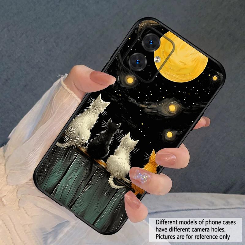 Background Cat For Motorola Moto G 04 G05 G14 15 24 34 35 54 55 75 84 85 Edge 40 50 Fusion 60 Fusion silicone soft phone case