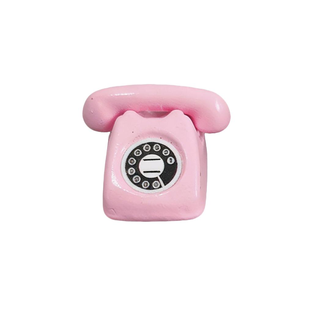 1/4 PCS Mini Vintage Rotary Telephone – 1:12 Miniature Retro Desk Phone for Dollhouse, Fairy Garden Paths & Micro Landscapes