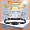 Xiaomi Vnox Initials Cuban Chain Bracelets for Men Women, Letter A-Z Stainless Steel Custom Wristband Birthday Wedding BFF Gift Jewelry