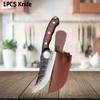 WXCOO Handmade Forged Butcher Knife with Cover Thick Blade Kitchen Knife Meat Cutting Powerful Chopping Meat Bone BBQ Lamb