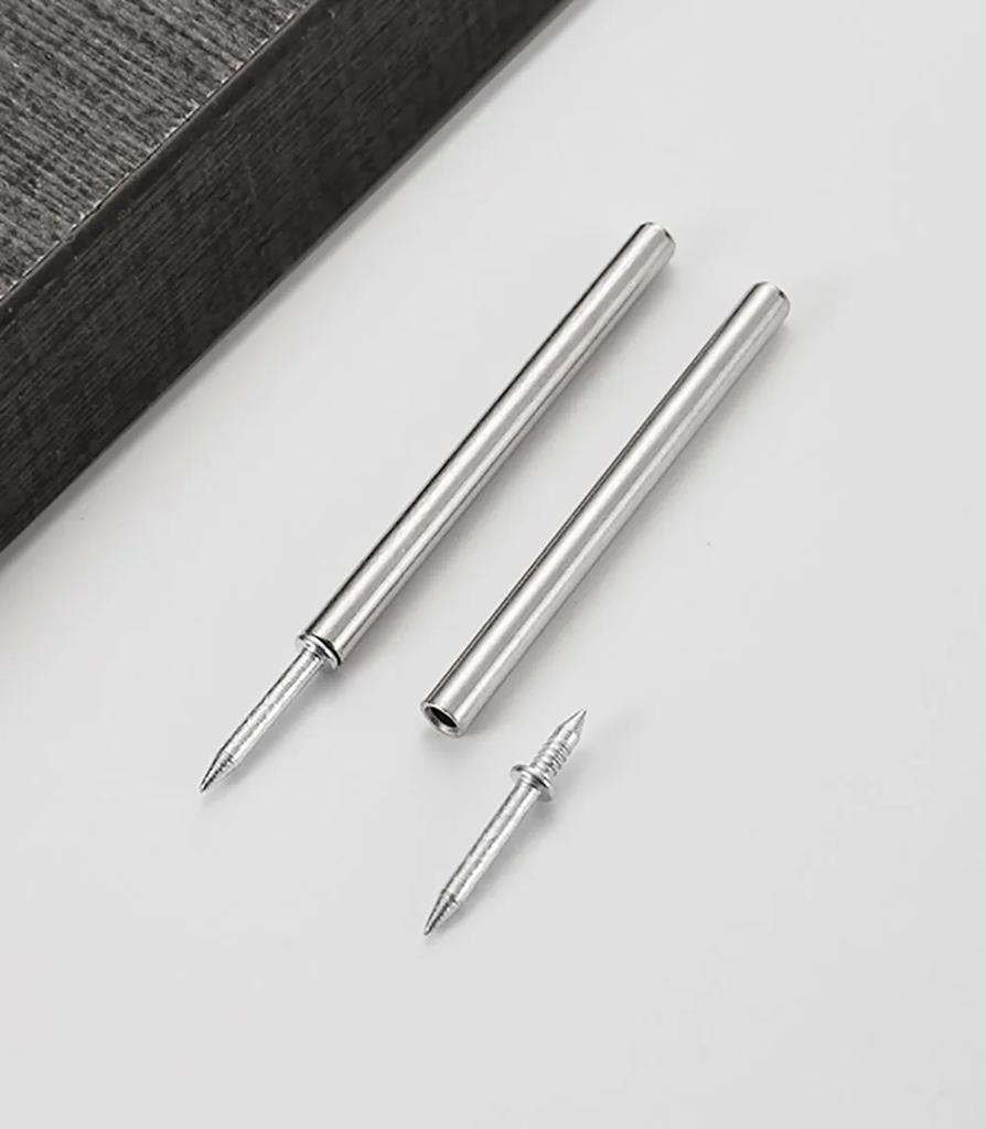 100pcs Double Head Nails Seamless Thread Wood Fixator No Trace Fasteners with 1 Specific Sleeve Tool for Easy Installation