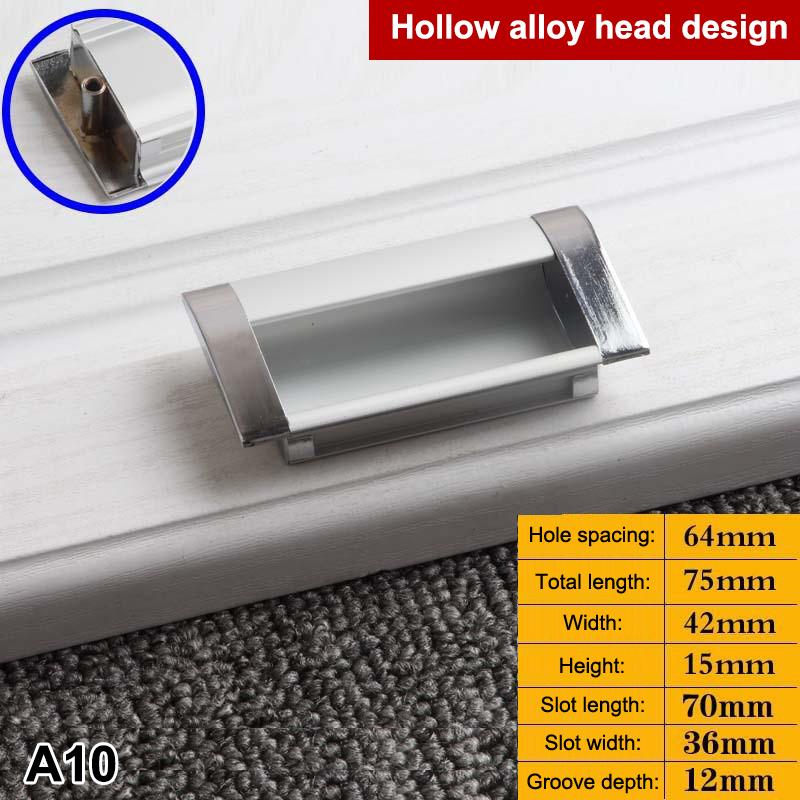 Alloy Embed Door Knobs Kitchen Cabinet Cupboard Door Drawer Hidden Dresser Pull Handles Furniture Hardwre Accessory