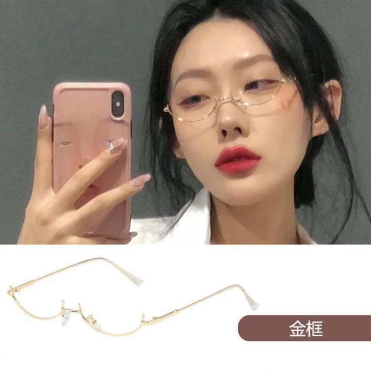 Y2K Vintage Ovale Metallrahmen Brille Halbrahmen Schick Cosplay Party Dekoration Fotografie Zubehör Geschenke für Mädchen