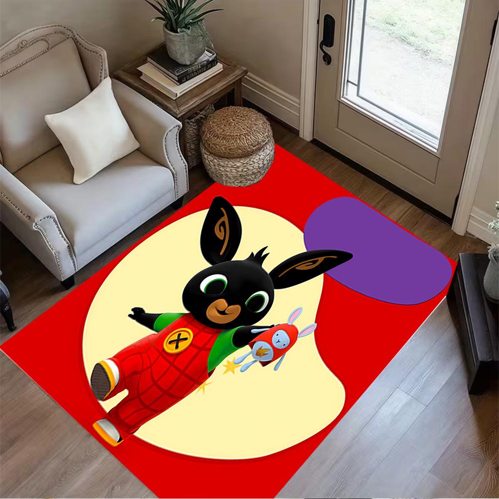 Panda Bunny Friends Area Rug Design for Game Room Kitchen Outdoor Foyer Antislip Carpet Decorate Offices Perfect Birthday/Christmas Gift Idea