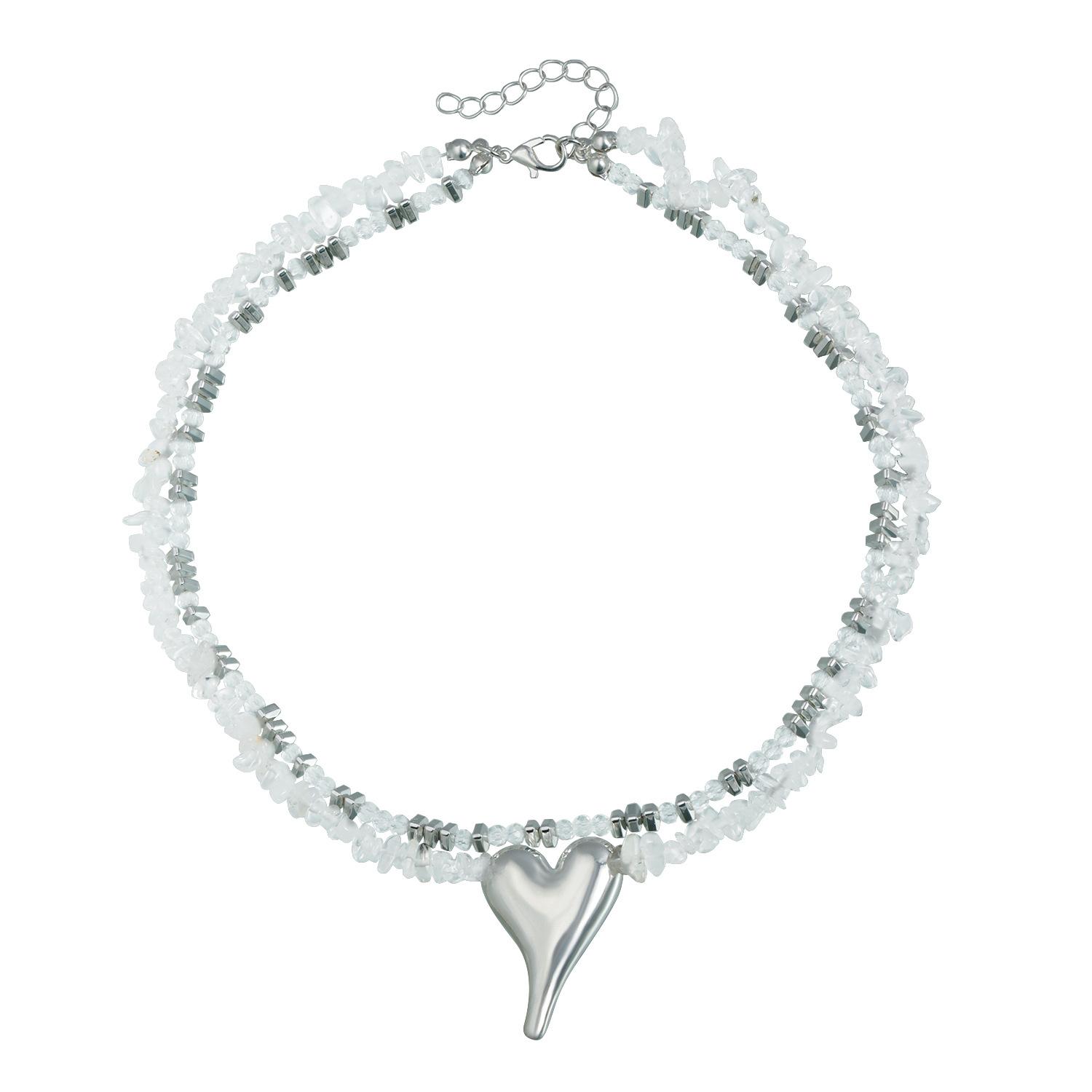 

Sexy babes ins wind natural colorful stone necklace design premium necklace collarbone chain