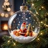 Warm Glow Seasonal Decor Glowing Christmas Story Ornament, Mini Holiday Scene Light Up Ball 3D Winter Decorations Hanging Decoration, Acrylic
