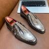 British Style Comfortable Men Casual Leather Shoes Fashion Designer Evening Dresses Loafers Casual Office Business Flats Retro