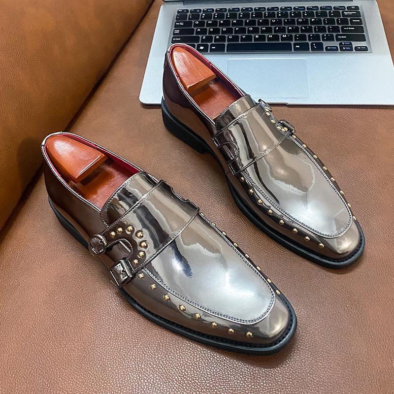 British Style Comfortable Men Casual Leather Shoes Fashion Designer Evening Dresses Loafers Casual Office Business Flats Retro